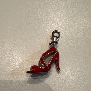 Sterling Silver Red High Heel Shoe Charm